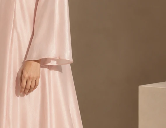 Close detail of the wide sleeve and cuff.