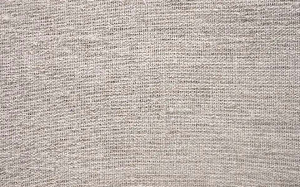 Close-up of a linen blend, smoother and less prone to creasing than pure linen.