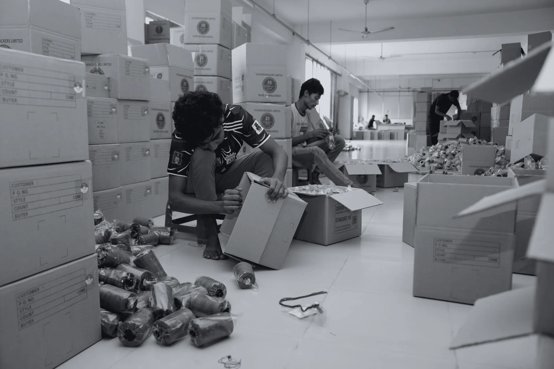 Illustrative: cartons being prepared for dispatch. Licensed stock photograph, not our own facility.